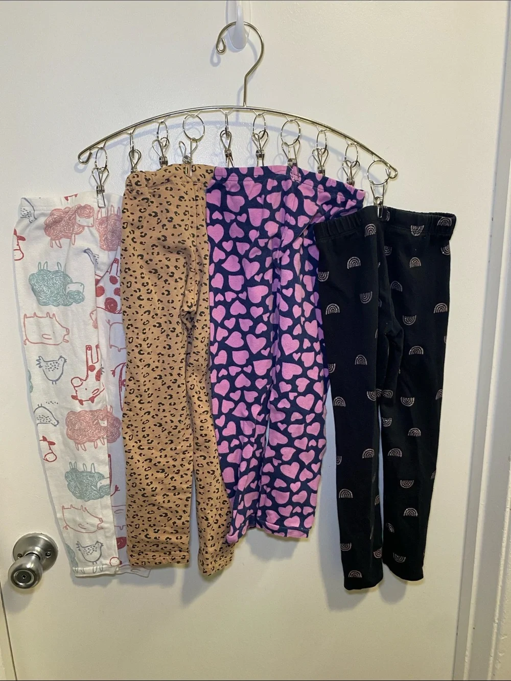Girls' Mixed Print Leggings Bundle - Hearts, Leopard, Animals, Rainbows